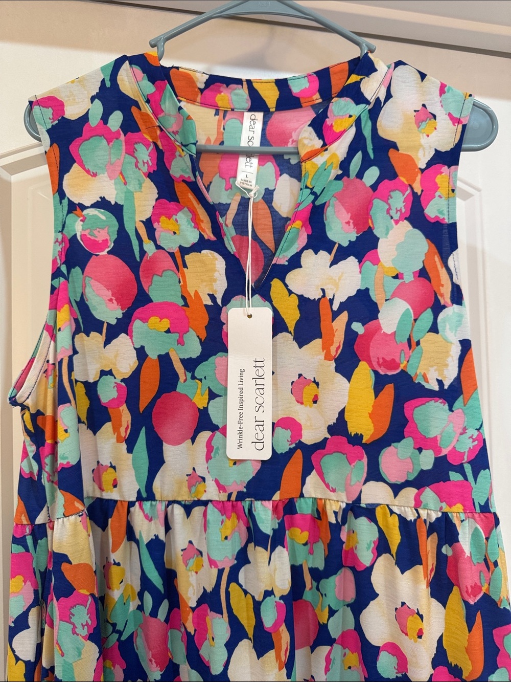 Dear Scarlett Sleeveless Lizzy Tiered Dress size L NWT - Picture 2 of 4